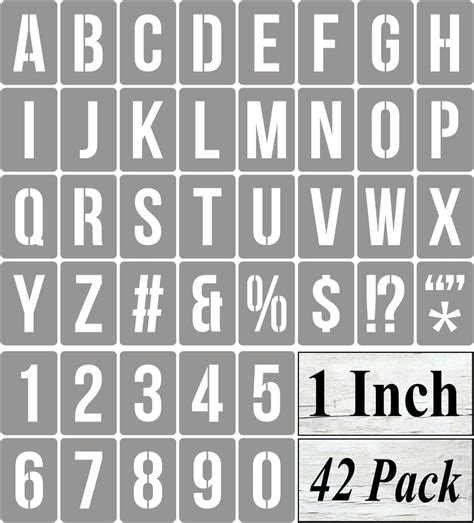 Amazon.com : 1 Inch Alphabet Letter Stencils for Painting - 42 Pack Letter and Number Stencil ...