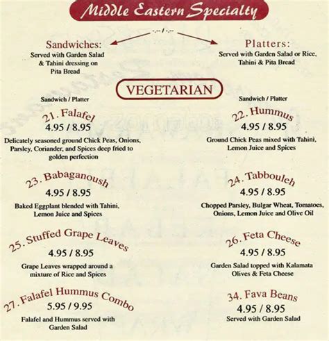 Jerusalem Restaurant Menu, Menu for Jerusalem Restaurant, Upper West Side, New York City ...