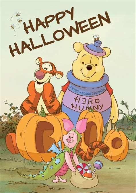 winnie the pooh and piglet halloween card