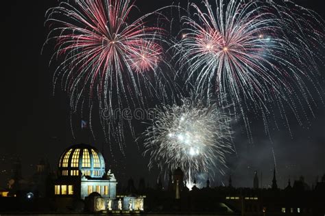 New Year Fireworks Over Prague, Czech Republic. Stock Photo - Image of ...