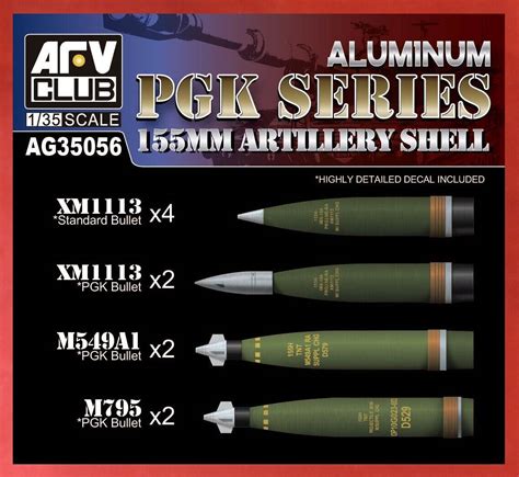 1:35 Aluminum PGK Series 155mm Artillery Shell