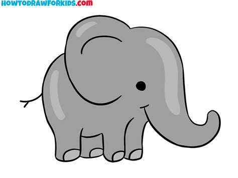 How to Draw a Cartoon Elephant - Easy Drawing Tutorial For Kids