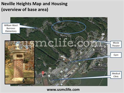 Neville Heights Housing Quantico Marine Corps Base Area Overview Map 2 - USMC Life