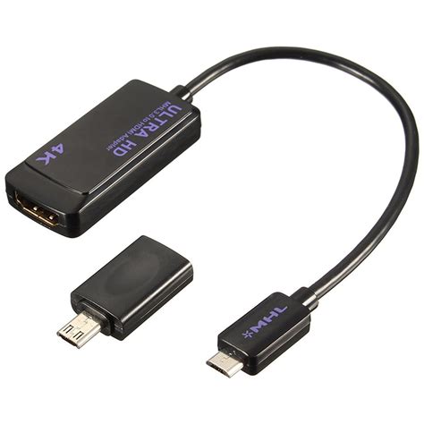 4K MHL 3.0 HDTV Adapter Pack (Micro USB to HDMI Cable)