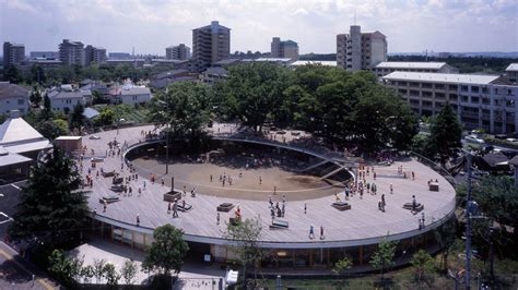 The oval-shaped roof deck on top of this playful kindergarten designed by Tezuka Architects in ...