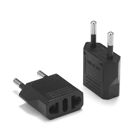 2pcs Black EU European Germany Power Adapter US To Euro Type C AC ...