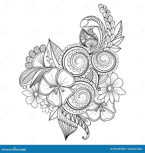 Flower Drawing Doodle Art Zentangle Art, Doodle Flower Coloring Pages ...