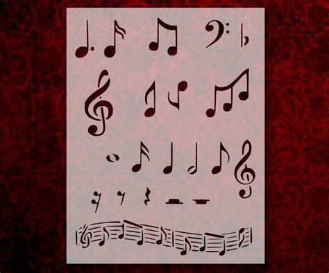 Sheet Music Musical Notes Note Stencil (423) | Custom stencils, Stencils, Stencil wall art