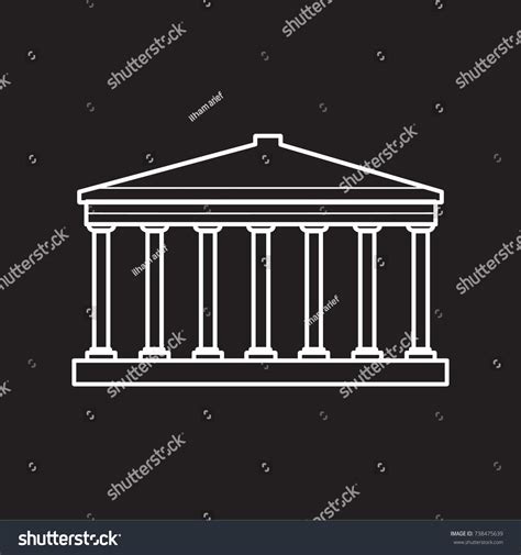 British Museum Landmark Icon Flat Black Stock Vector (Royalty Free ...