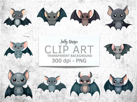 12 Cute Bat Cliparts Graphic by jallydesign · Creative Fabrica