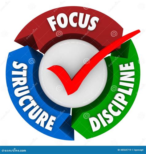 Focus Structure Discipline Check Mark Control Commitment Achieve Stock Illustration ...