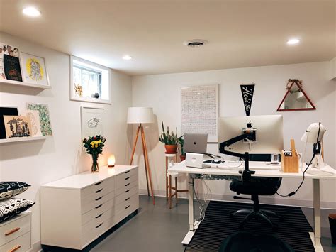 My office | Ikea home office, Basement home office, Basement office