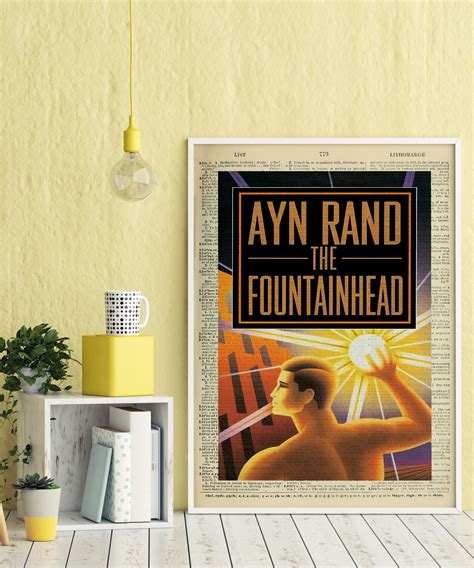 Fountainhead Printable Book Cover, Ayn Rand Print, Literary Poster ...