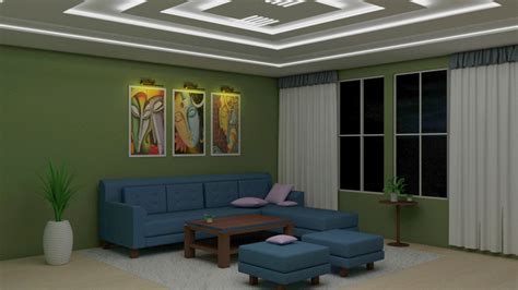 ArtStation - Living room night view