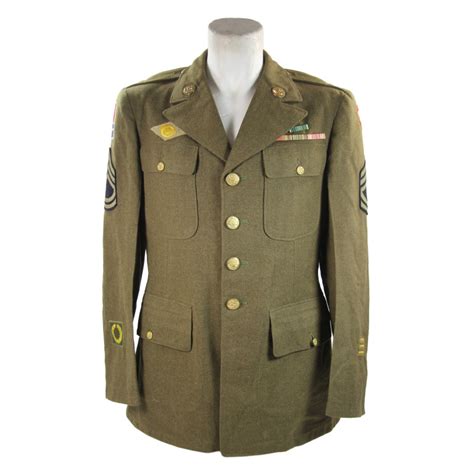 Coat, Wool Serge, OD, Technical Sergeant, Army Service Forces, Africa-Middle East Theater