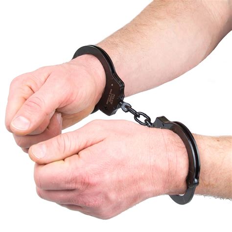 Professional Grade Handcuffs POLICE Double Lock Steel Metal Police Edition Black | PoliceMart