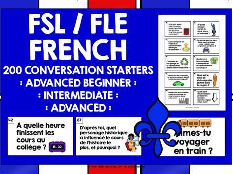 FRENCH CONVERSATION STARTERS BUNDLE #1 | Teaching Resources