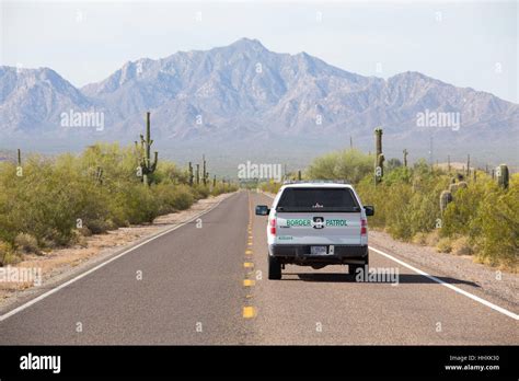 American Border Patrol on the N Ajo Sonoita Highwaynear the Lukeville, Arizona, USA and Sonoyta ...