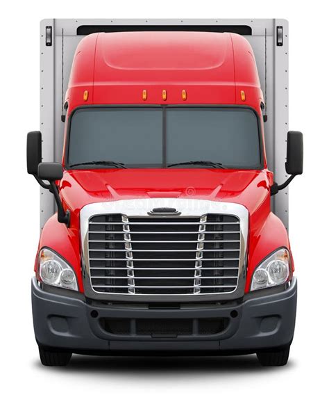 Vue De Face De Camion Rouge De Freightliner Cascadia Photo stock - Image du industriel, rouge ...