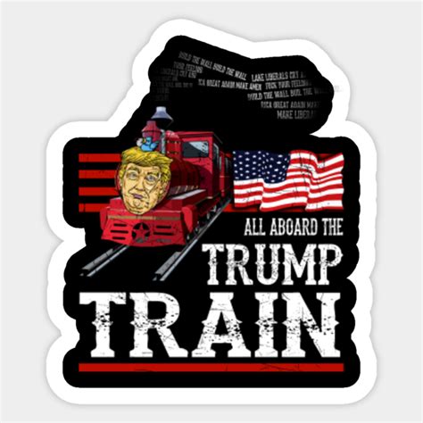 Vintage Retro All Aboard the Trump Train 2020 American Flag - Trump Train 2020 - Sticker | TeePublic