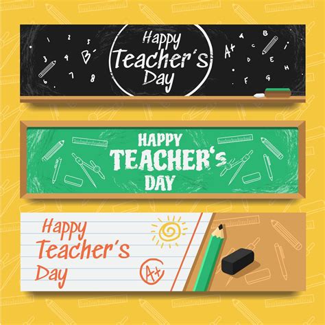 Teacher's Day Banner with Stationery Themes 2156894 Vector Art at Vecteezy