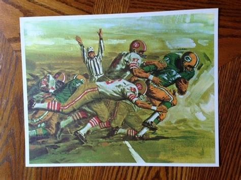 1966 Green Bay Packers set of eight prints vintage packers in action ...