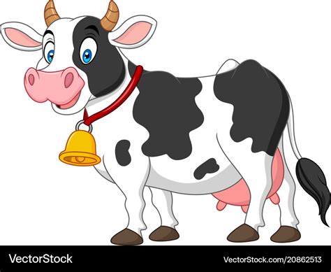 Cartoon happy cow Royalty Free Vector Image - VectorStock