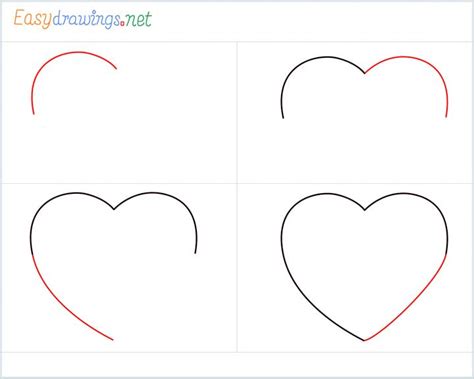 How to draw a heart shape step by step for beginners | Heart drawing, Easy drawings, Drawings