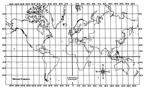 Mercator Projection Map