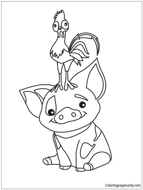 Pua Pig From Moana 3 Coloring Page - Free Printable Coloring Pages