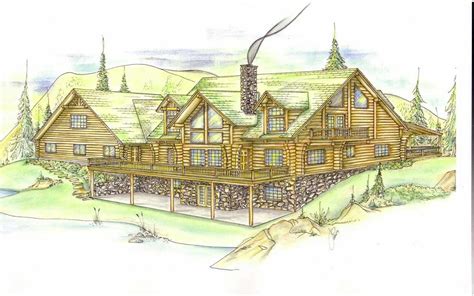 Log-cabin House Plan - 6 Bedrooms, 4 Bath, 3670 Sq Ft Plan 34-124