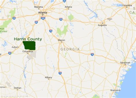 Location Map - Harris County, Georgia