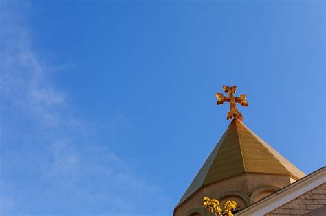 Premium Photo | Apostolic armenian church cross sky