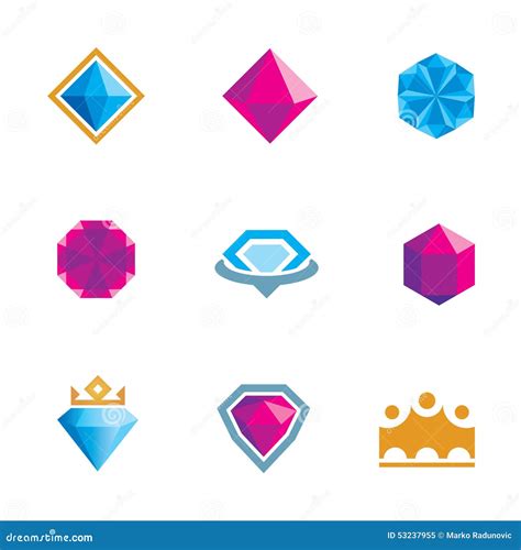 Royal Luxury Shine Diamond Gems Symbol Of King Rocks Logo Stock Illustration - Image: 53237955