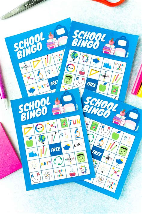 Free Printable Back to School Bingo Cards - Play Party Plan