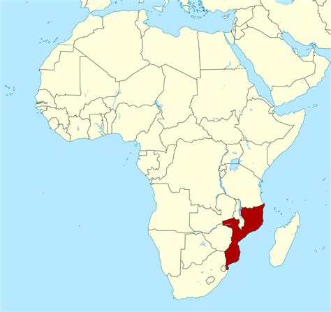 Detailed location map of Mozambique in Africa | Mozambique | Africa | Mapsland | Maps of the World