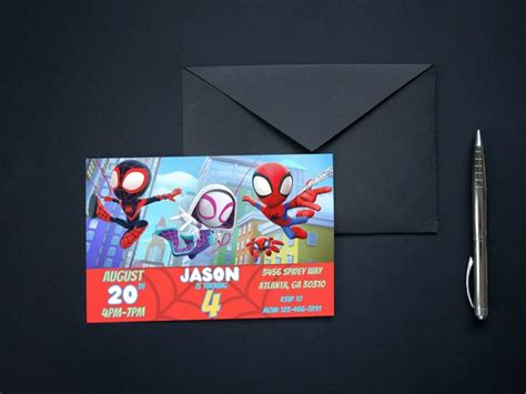 Spiderman Spidey and His Amazing Friends Birthday Invitation - Etsy | Birthday invitations ...