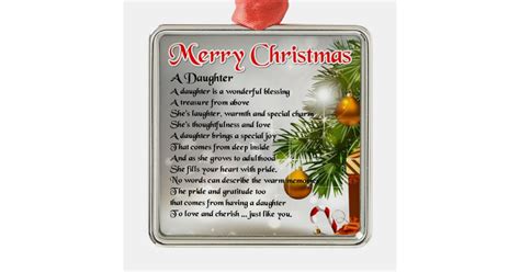 Daughter Poem - Christmas Image Metal Ornament | Zazzle