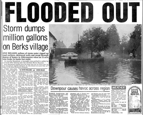 1989 Flood - press coverage | Floods & Bad Weather | Aldermaston History