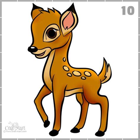 Drawing a deer in 10 steps - easy tutorial - Craft-Mart | Easy animal drawings, Deer drawing ...