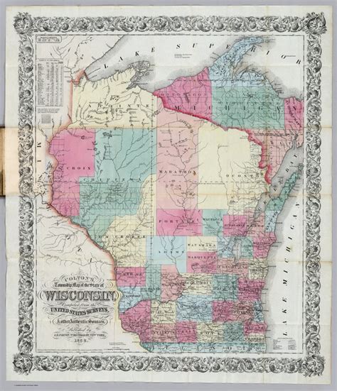 Colton's Township Map of the State of Wisconsin, Complied from the ...