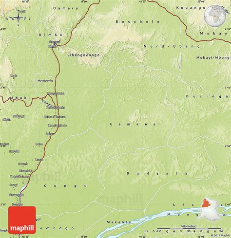 Physical Map of Sud-Ubangi