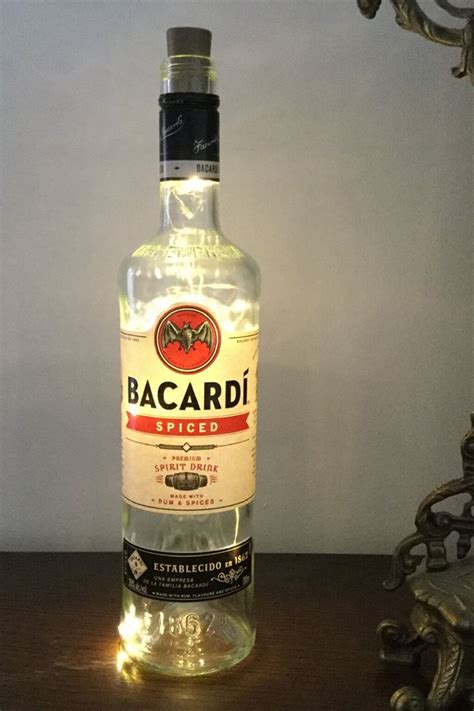 Bacardi Spiced Rum bottle with LED lights Price: £12.99 | Liquor bottle ...