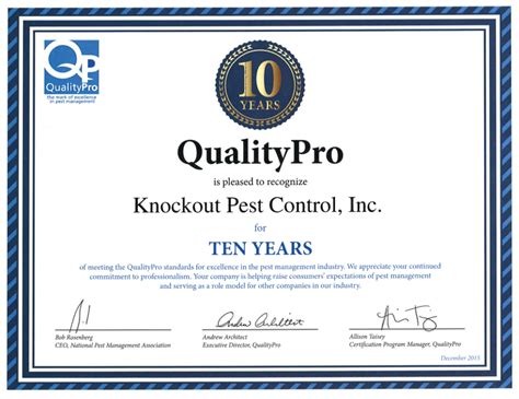 QualityPro Pest Control Certification | Knockout Pest