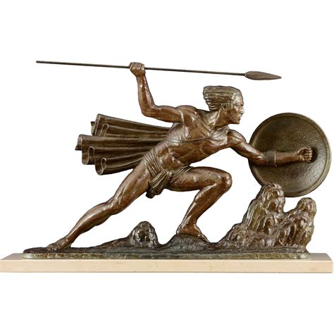 The Warrior by Bouraine | French Art Deco sculpture The Warrior by ...