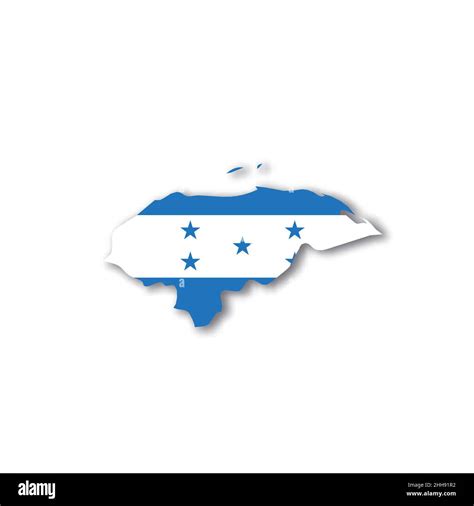 Honduras national flag in a shape of country map Stock Vector Image ...