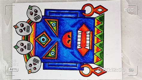 Sikkim mask using geometrical shapes/ Sikkim mahakaal mask/ art and ...