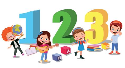 Cartoon kids with 123 numbers vector image 15276775 Vector Art at Vecteezy