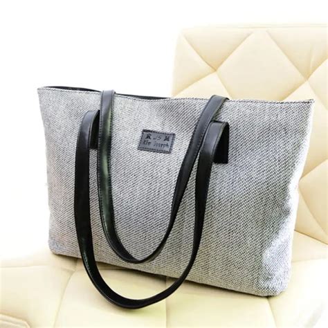 Women Canvas Bags Casual Portable Shoulder Tote Shopping Bag Female ...