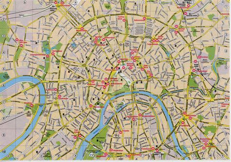 Detailed road map of Moscow city center. Moscow city center detailed ...